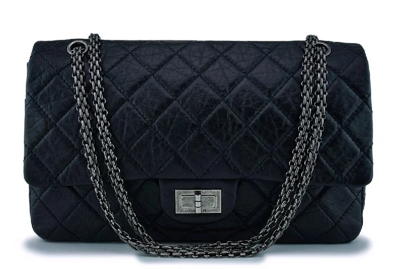 Chanel bags with the perfect balance of luxury and functionalityChanel Black 2.55 Jumbo 227 Classic Double Flap Bag RHW