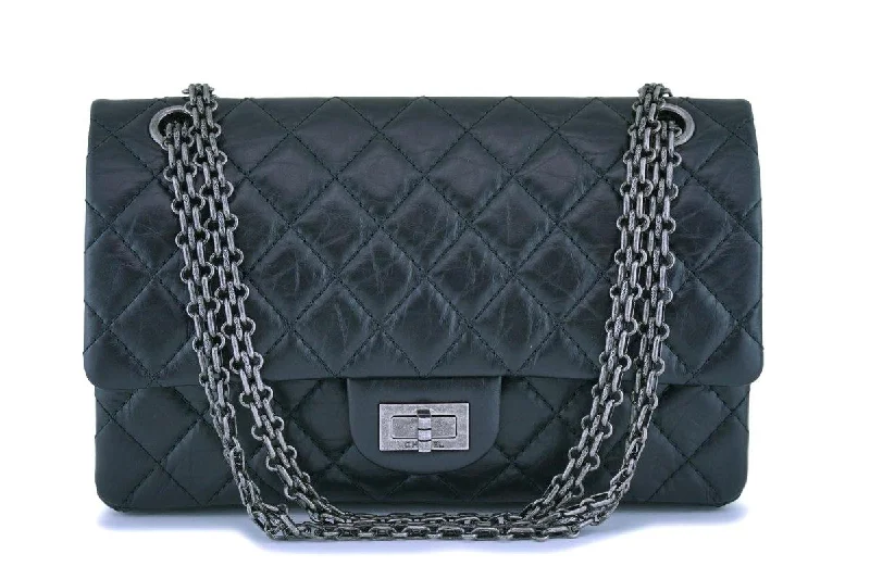 Chanel bags with modern touchesChanel Black Aged Calfskin Reissue 2.55 225 Double Flap Bag RHW