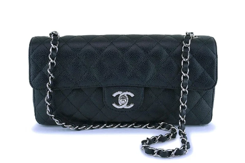 Chanel bags for women with a taste for high fashionChanel Black Caviar Classic East West Flap Bag SHW