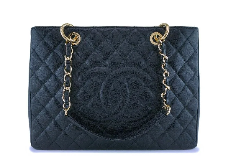 Chanel bags for women with minimalist styleChanel Black Caviar Grand Shopper Tote GST Bag GHW