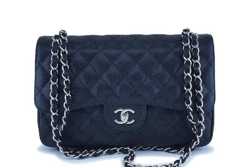 Chanel bags perfect for everyday elegChanel Black Caviar Jumbo Classic Double Flap Bag SHW