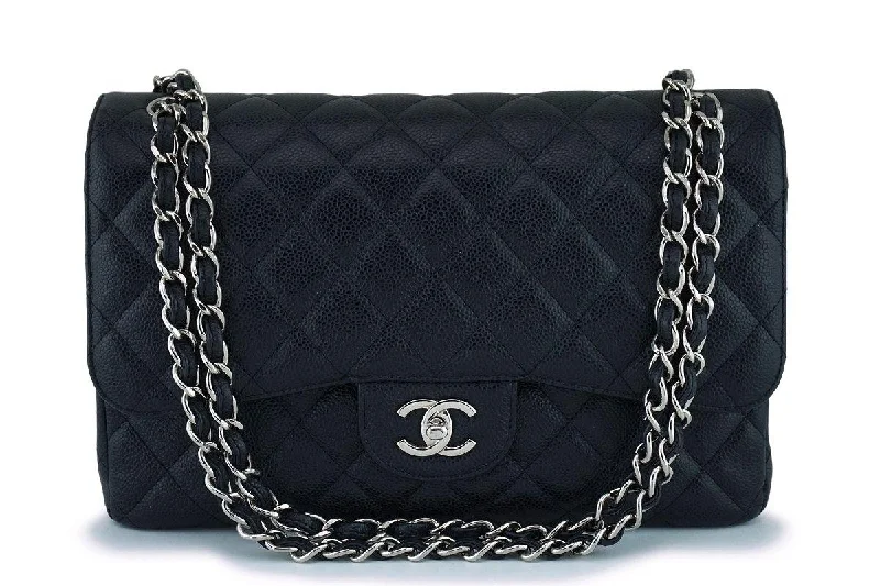 Chanel bags for women who love timeless fashionChanel Black Caviar Jumbo Classic Double Flap Bag SHW