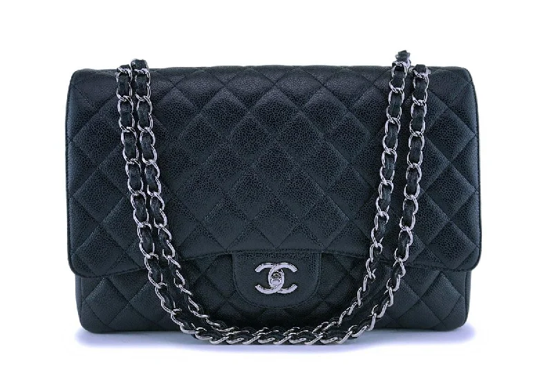 Chanel bags in luxury boutiques worldwideChanel Black Caviar Maxi Classic Flap Bag SHW