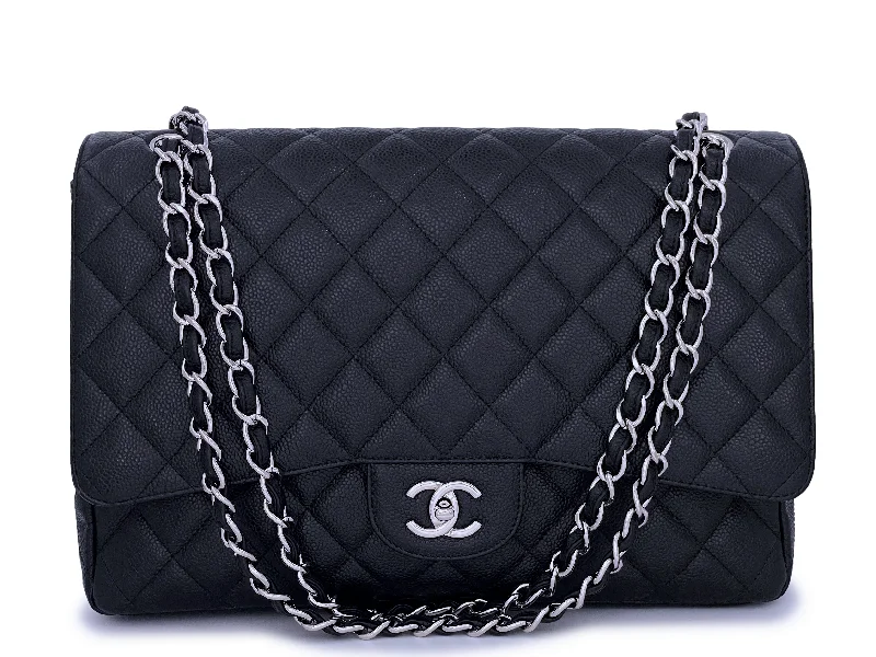 Chanel bags in luxury boutiques worldwideChanel Black Caviar Maxi Classic Single Flap Bag SHW