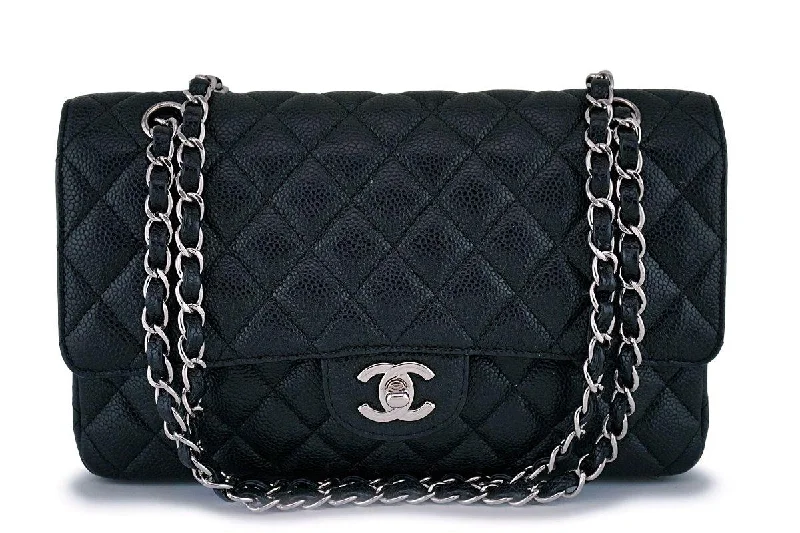 Chanel bags available at online luxury retaileChanel Black Caviar Medium Classic Double Flap Bag SHW