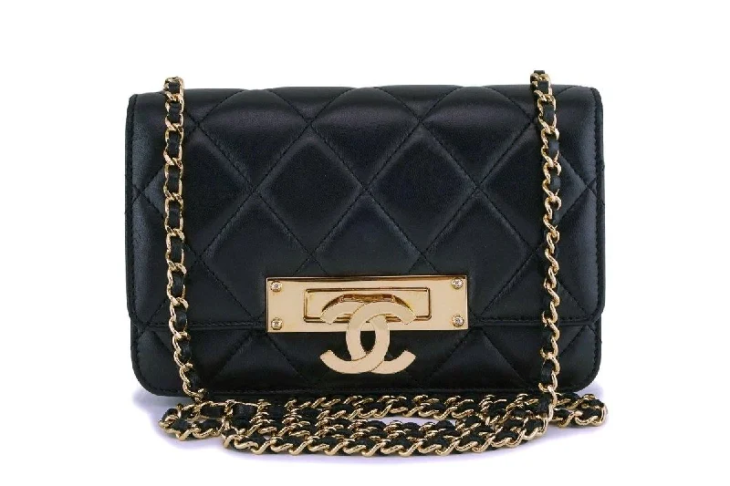 Chanel Chain Strap Handbag for Everyday UseChanel Black Lambskin Golden Class Wallet on Chain WOC Bag