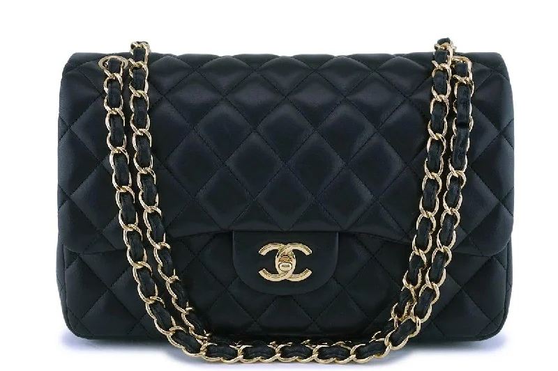 Chanel Classic Flap Bag for Evening PartyChanel Black Lambskin Jumbo Classic Double Flap Bag GHW