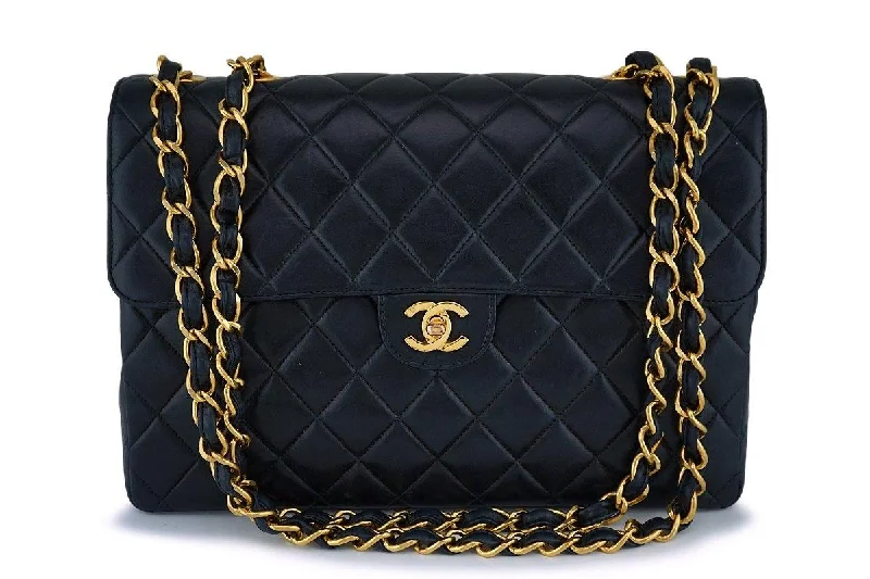 Chanel leather bags for everydChanel Black Lambskin Jumbo Classic Flap Bag 24k GHW