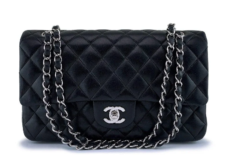 Chanel classicChanel Black Lambskin Medium Classic Double Flap Bag SHW