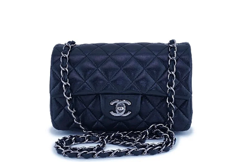 Chanel bags for women who appreciate fine craftsmanshipChanel Black Lambskin Rectangular Classic Flap Bag RHW