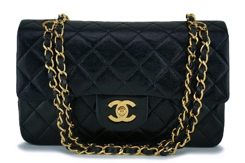 Chanel classicChanel Black Lambskin Small Classic Double Flap Bag 24k GHW