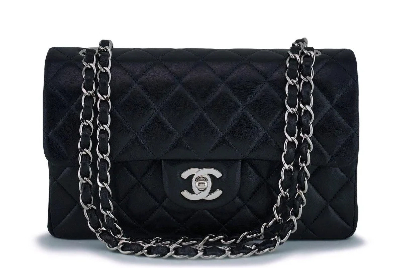 Chanel bags available at online luxury retaileChanel Black Lambskin Small Classic Double Flap Bag SHW