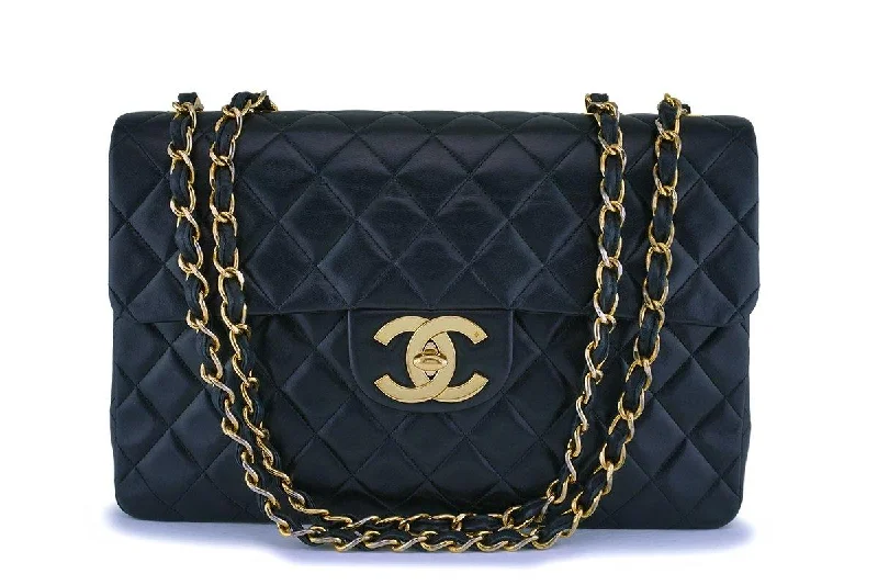 Chanel bags for those who value investment piecesChanel Black Lambskin Vintage Lambskin Maxi "Jumbo XL" Classic Flap Bag 24k GHW