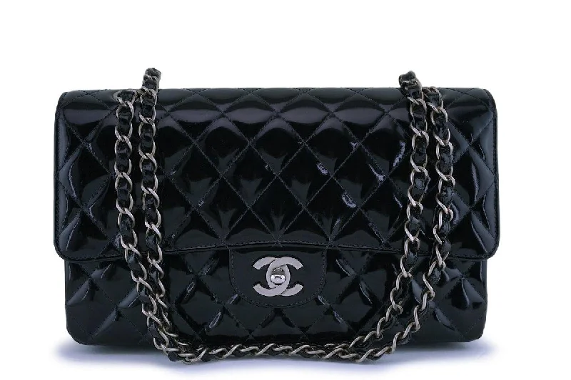 Chanel Small Crossbody Bag for TravelChanel Black Patent Medium Classic Double Flap Bag SHW