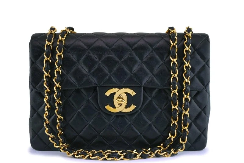 Chanel bags in luxury boutiques worldwideChanel Black Vintage Lambskin Maxi "Jumbo XL" Classic Flap Bag 24k GHW