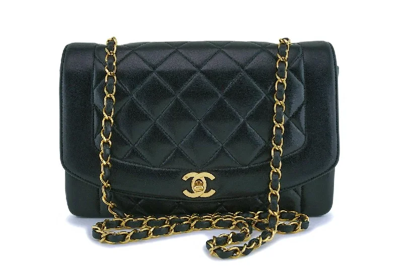 Chanel bags with classic and elegant designsChanel Black Vintage Lambskin Medium Diana Classic Flap Bag 24k GHW