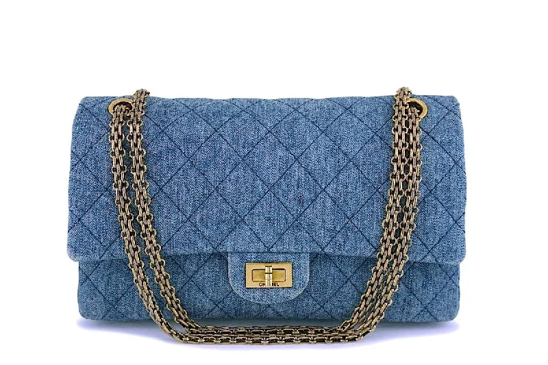 Chanel bags with exclusive seasonal releasesChanel Blue Denim Reissue Medium 226 2.55 Classic Flap Bag GHW