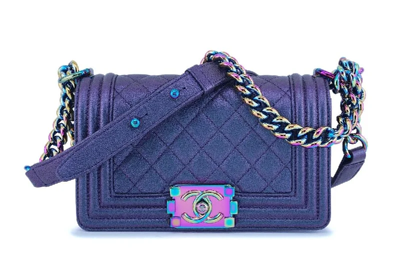 Chanel Small Crossbody Bag for TravelChanel Iridescent Purple Mermaid Iridescent Small Boy Flap Bag Rainbow