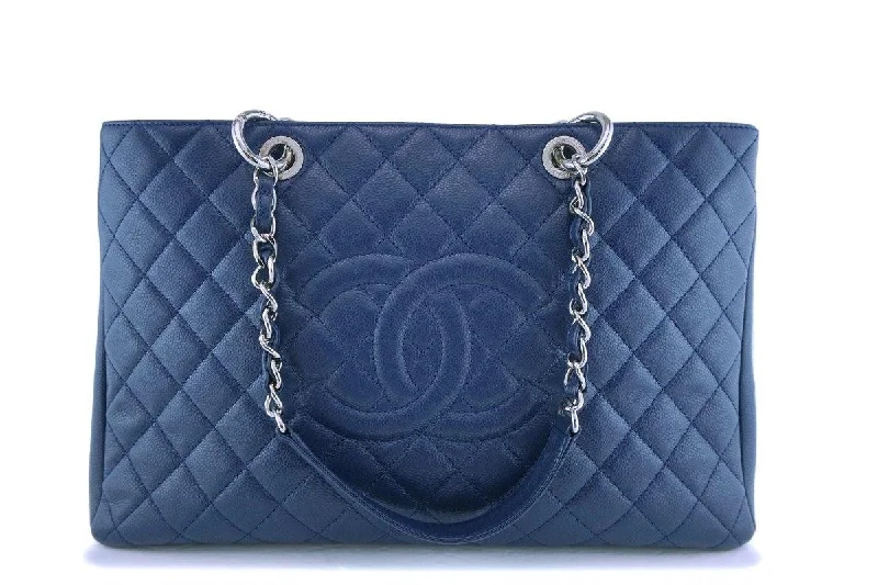 Chanel bags that pair perfectly with any outfitChanel Navy Blue Caviar Grand Shopper Tote XL Bag SHW