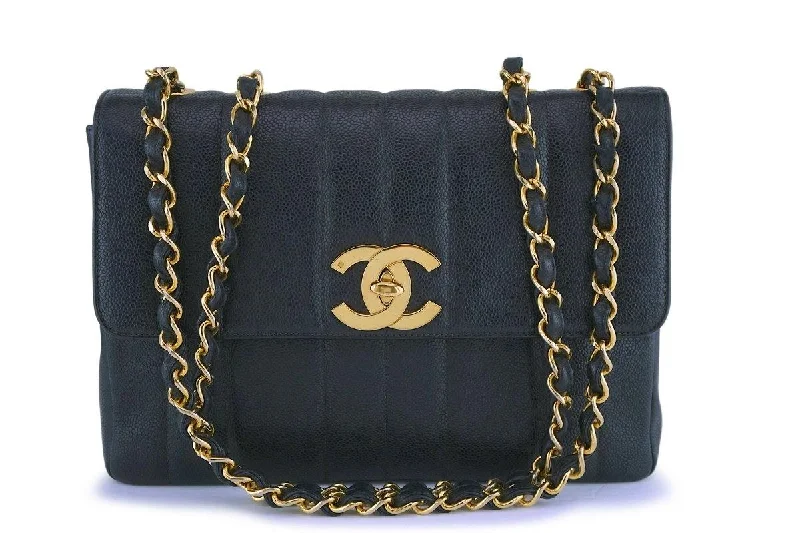 Chanel bags for those who value investment piecesChanel Vintage Black Caviar Mademoiselle Jumbo Classic Flap Bag 24k GHW