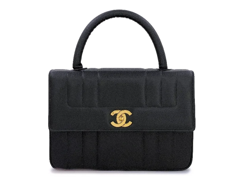 Chanel bags sale 2025Chanel Vintage Black Caviar Mademoiselle Vertical Kelly Flap Bag 24k GHW