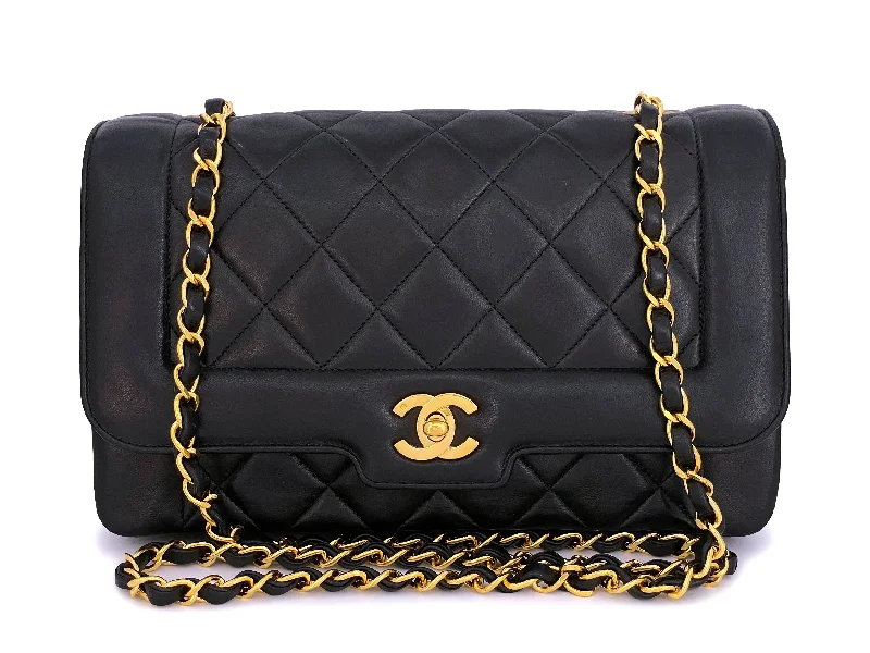 Chanel Vintage Inspired Handbag for Retro LoversChanel Vintage Black Geometric Medium Diana Flap Bag 24k GHW Lambskin