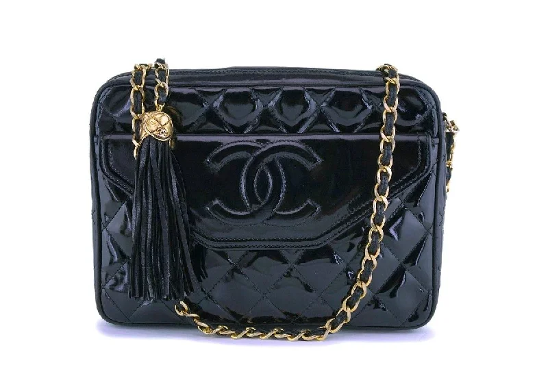 Chanel Limited Edition Handbag for CollectorsChanel Vintage Black Patent Camera Case Bag 24k GHW