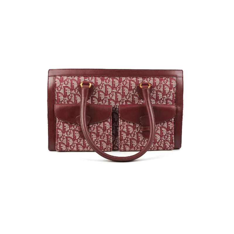 Christian Dior handbags with a snap - button closure and a decorative buckleChristian Dior Trotter Tote Bag Bordeaux