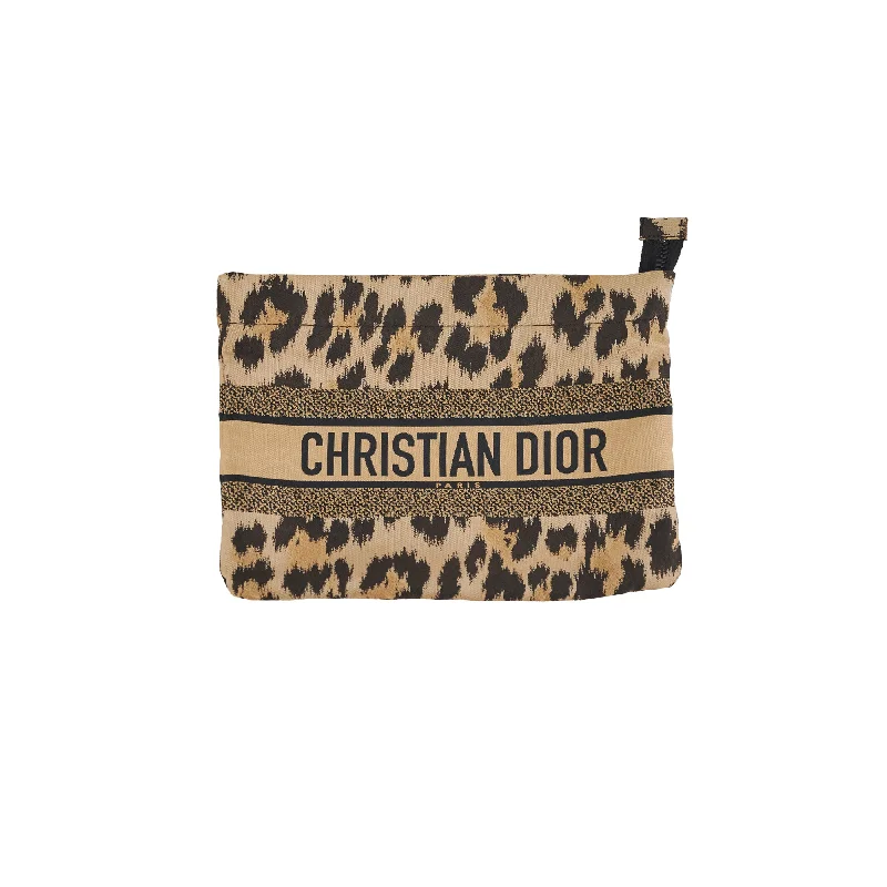 Trendsetting Christian Dior crossbody bags with a colorful strapChristian Dior Leopard Cosmetic Pouch