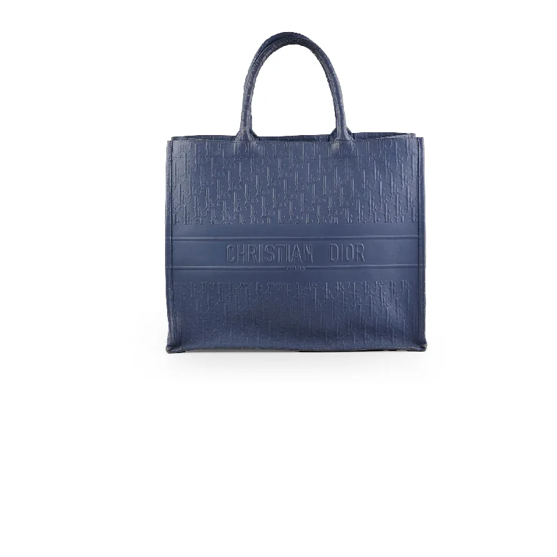 Luxury Christian Dior crossbody bags with a chain - link strapDior Large Leather Book Tote Navy