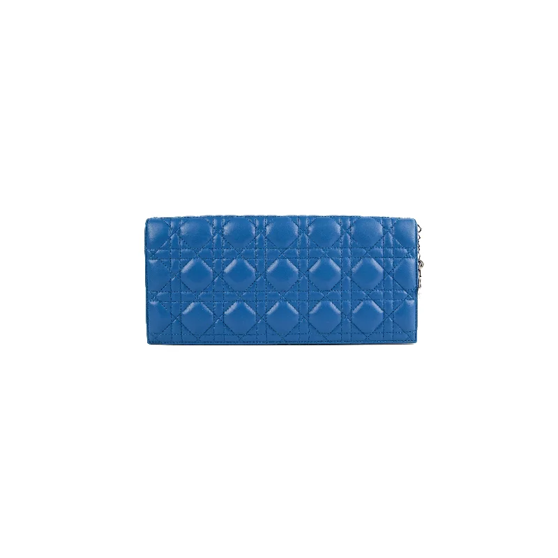 Christian Dior crossbody bags with a front - flap pocket for easy accessChristian Dior Cannage Lambskin Blue Clutch