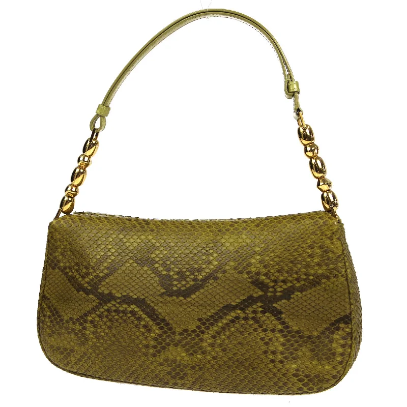 Christian Dior Saddle bags with a patent leather finish for a shiny lookChristian Dior * 2000 Maris Pearl Shoulder Bag Green Python 66485