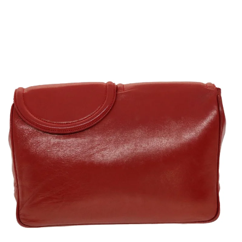 Christian Dior tote bags with a double - handle and shoulder - strap optionCHRISTIAN DIOR Clutch Bag Leather Red Auth bs5260