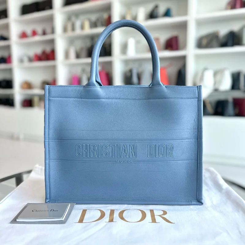 Trendsetting Christian Dior crossbody bags with a colorful strapBook Tote Embossed Leather Medium Tote Bag