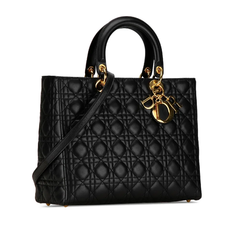 High - fashion Christian Dior bags with a geometric patternDior Large Lambskin Cannage Lady Dior (12hNSl)