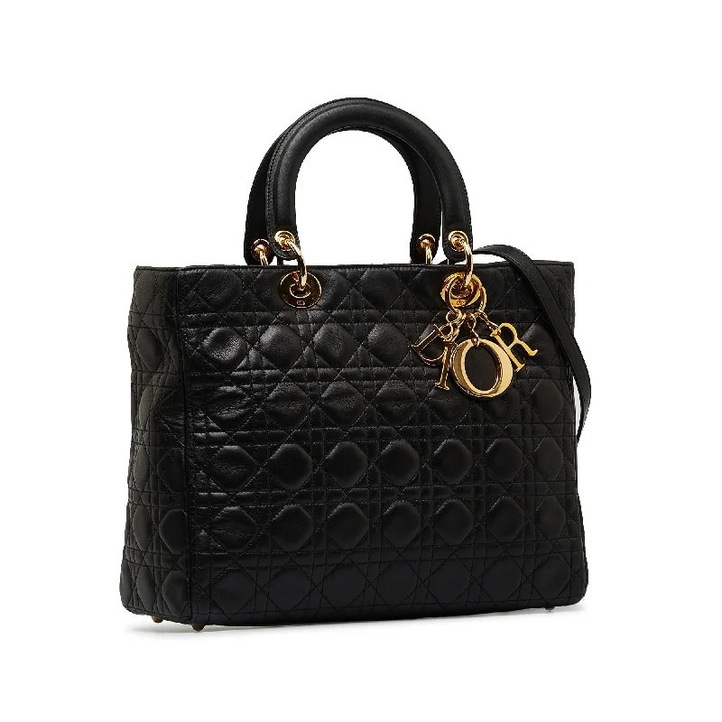 Contemporary Christian Dior handbags with a unique shapeDior Large Lambskin Cannage Lady Dior (V97ffY)