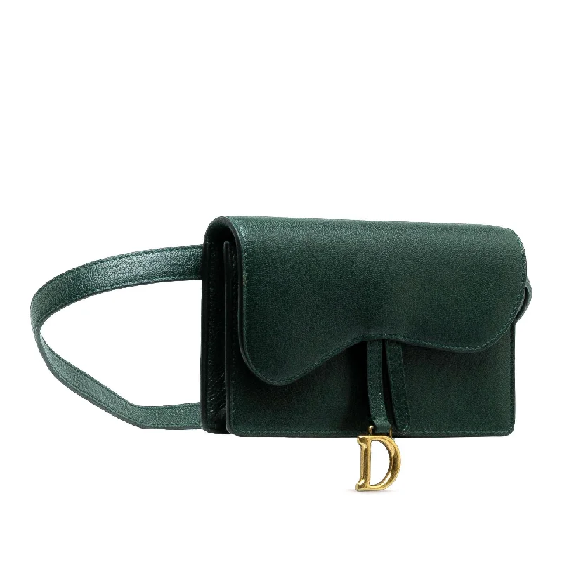 Christian Dior handbags with a back - pocket for quick storageDior Leather Saddle Belt Bag (cKYQeE)