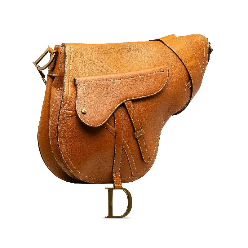 Christian Dior handbags with a detachable mirror for on - the - go touch - upsDior Leather Saddle Crossbody Bag (hfkG0t)