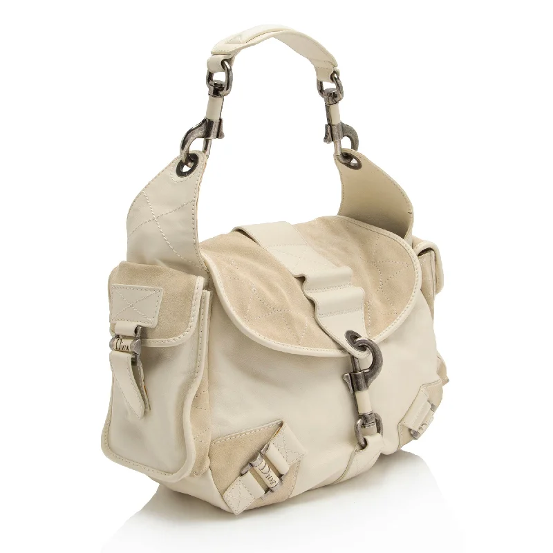 Christian Dior bags with a zip - top closure and multiple compartmentsDior Leather Suede Rebelle Shoulder Bag (E75STn)