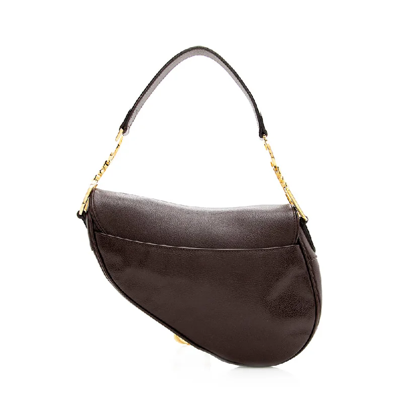 Christian Dior handbags with a removable shoulder strap for versatilityDior Vintage Leather Saddle Bag (SHF-19036)