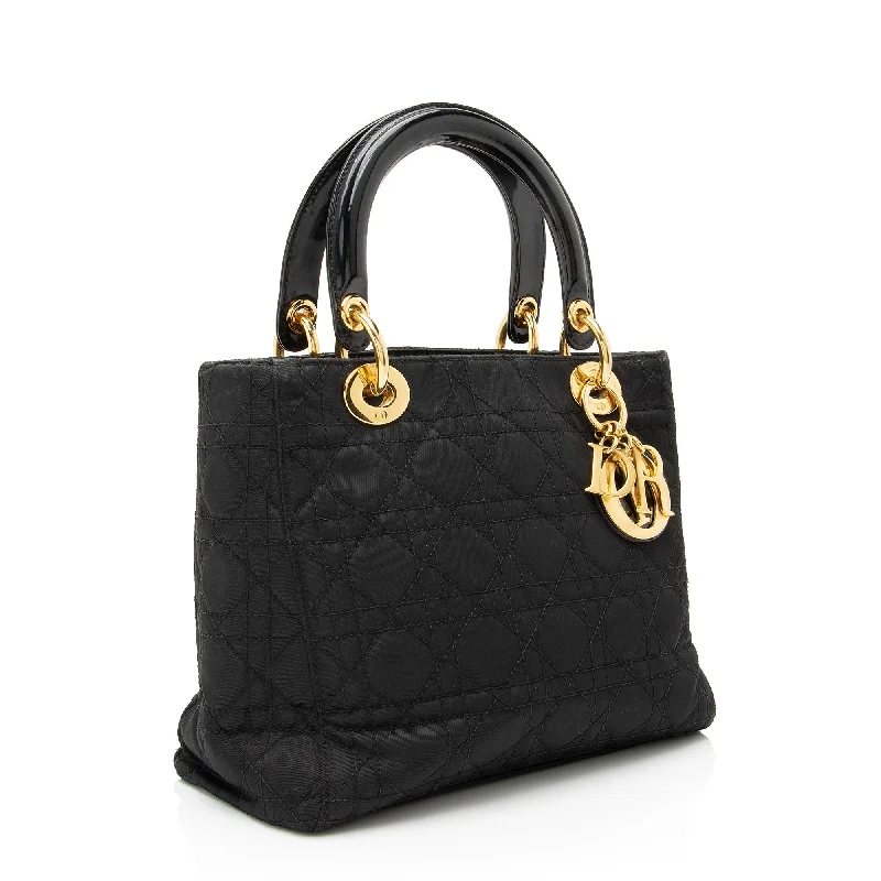 Christian Dior tote bags with a double - handle and shoulder - strap optionDior Vintage Nylon Lady Dior Medium Tote (SHF-23881)